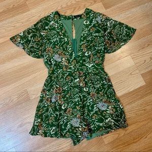 Cals Green Floral Romper
